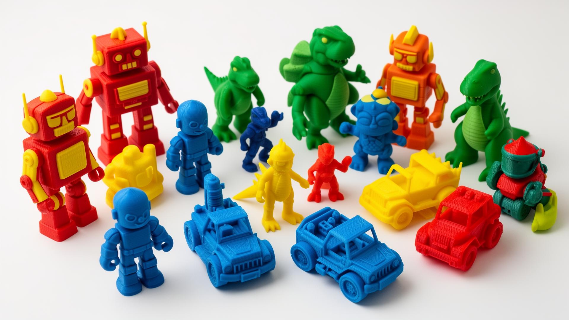 Collection of 3D printed toys